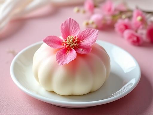 塩漬けの桜の花が飾られた季節限定の桜あんぱん